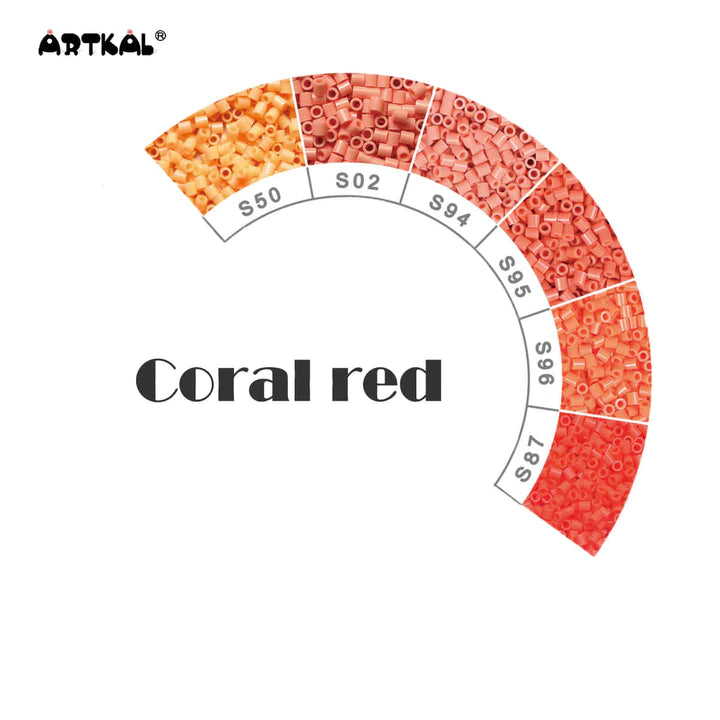 Billes Artkal Série S-5mm teintes de rouge corail