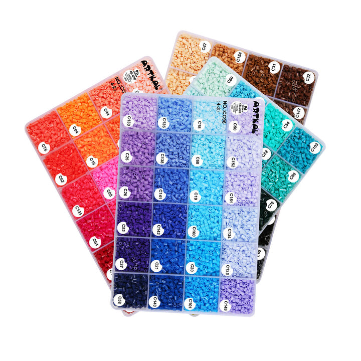 Plateaux de Mini billes fusibles C-2.6mm 96 couleurs 48,000/pqt