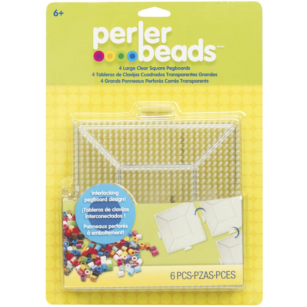 Perler Pegboards 2/Pkg - Large Square Clear