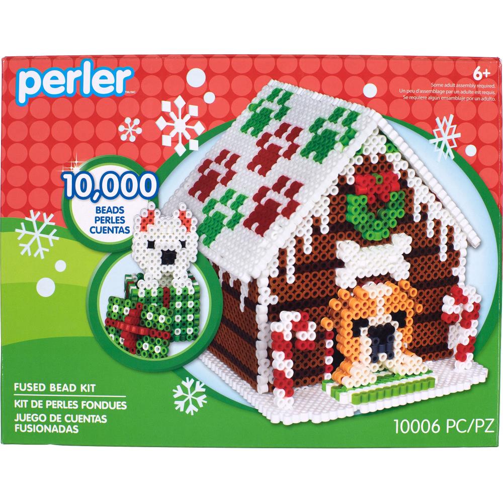 Perler Fused Bead Kit - 3D Doghouse Gingerbread