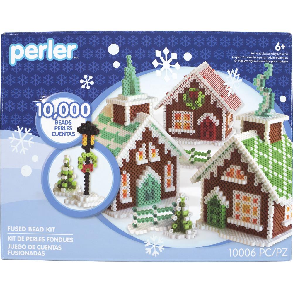 Perler Fused Bead Kit - 3D Holiday Gingerbread Village