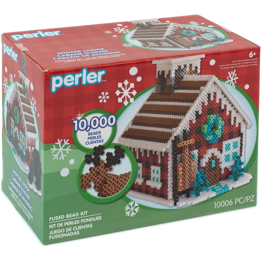 Perler Fused Bead Kit-3D Holiday Gingerbread Village