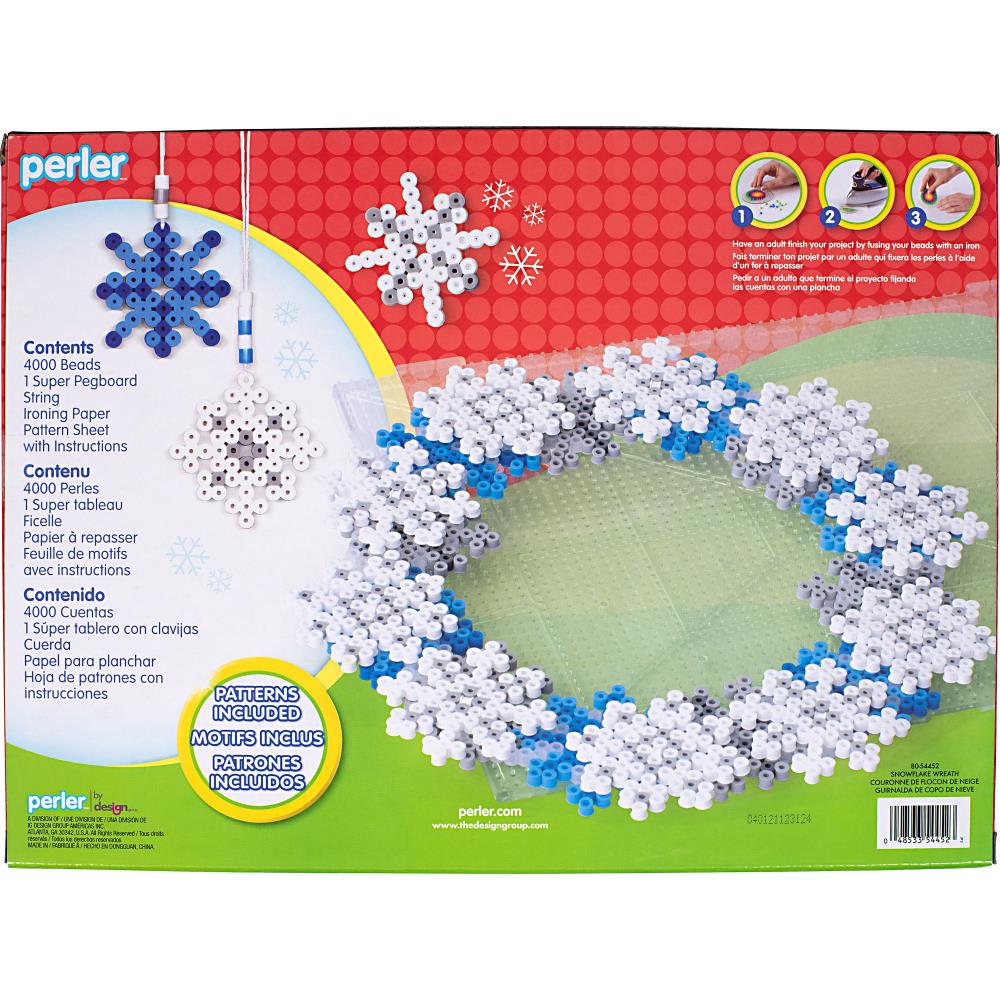 Kit d'activité de billes fusibles des fêtes - Couronne de flocon de neige