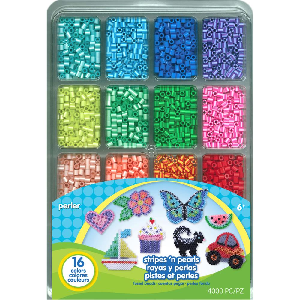 Perler Fused Bead Tray 4,000/Pkg - Stripes 'n Pearls