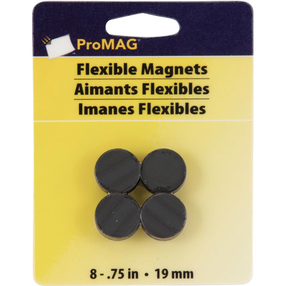 ProMag Flexible Round Magnets - .75" 8/Pkg