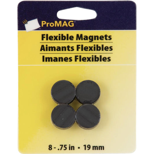 Aimants ronds flexibles - .75" 8/Pqt