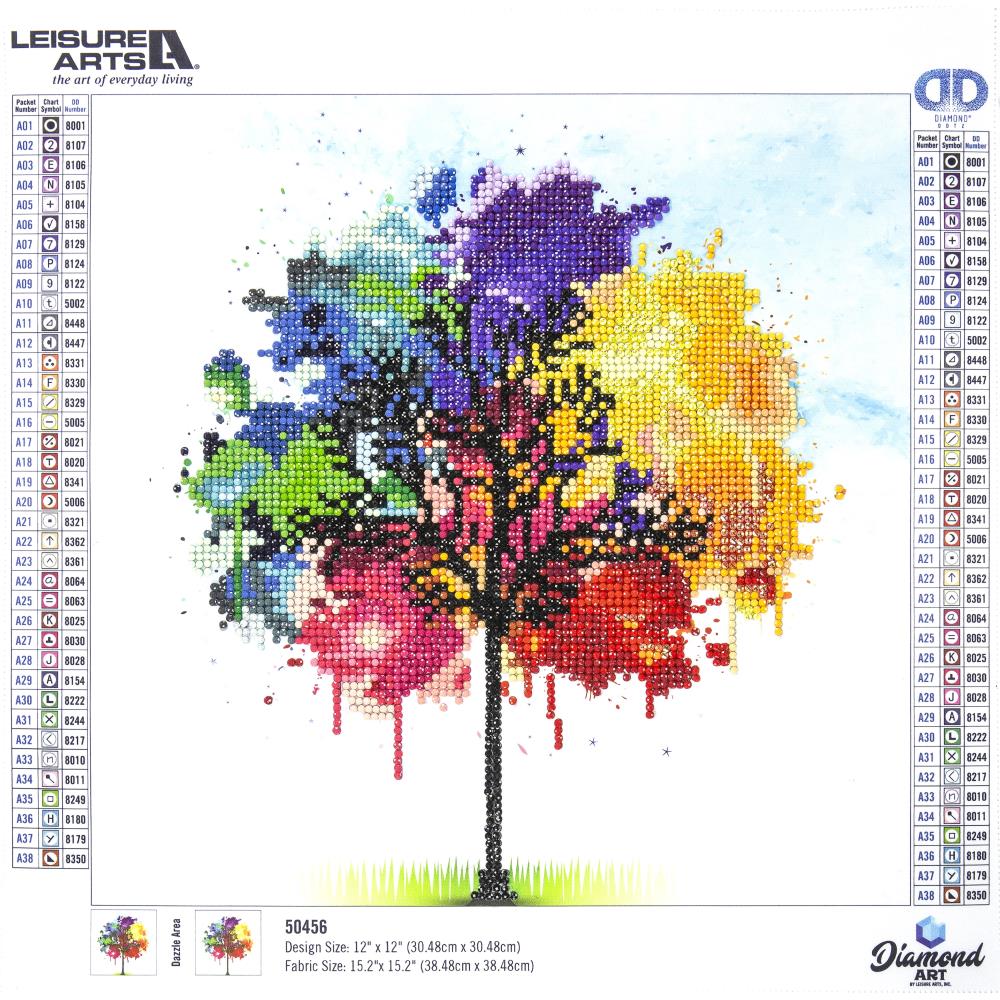 Kit intermédiaire de peinture diamant 12"X12" - Arbre arc-en-ciel