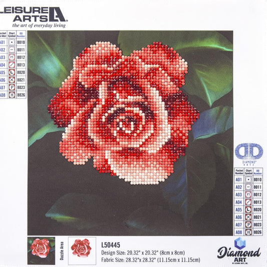 Leisure Arts Diamond Art Beginner Kit 8"X8" - Red Rose