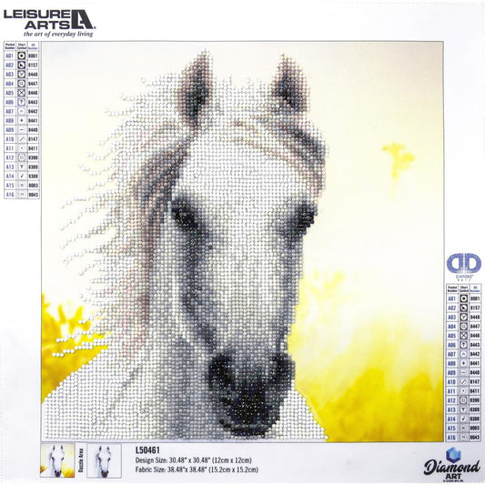 Leisure Arts Diamond Art Intermediate Kit 14.6X14.6" - White Horse